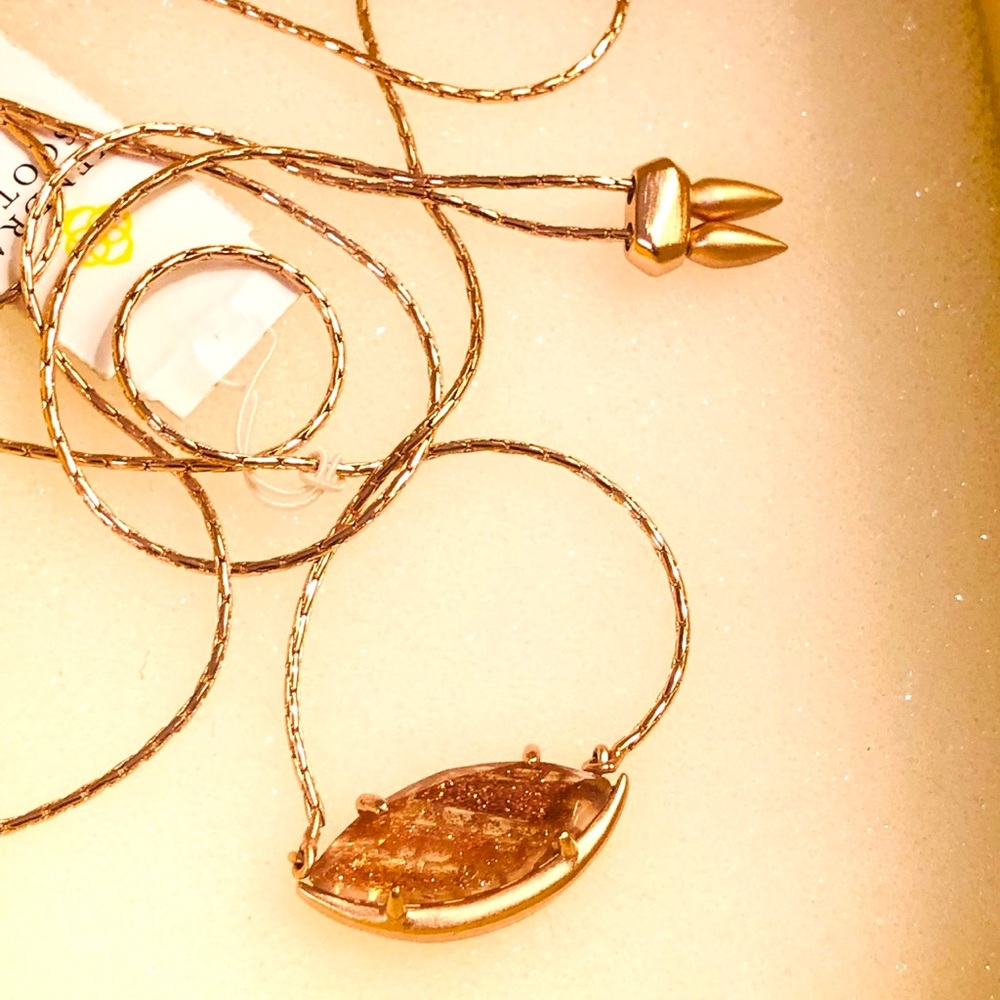 NWT Kendra Scott Meghan Necklace Gold Dusted Rose Gold GORGEOUS Adjustable! - Picture 13 of 14